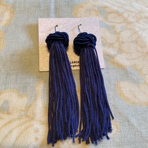 Navy blue 3” tassel earrings